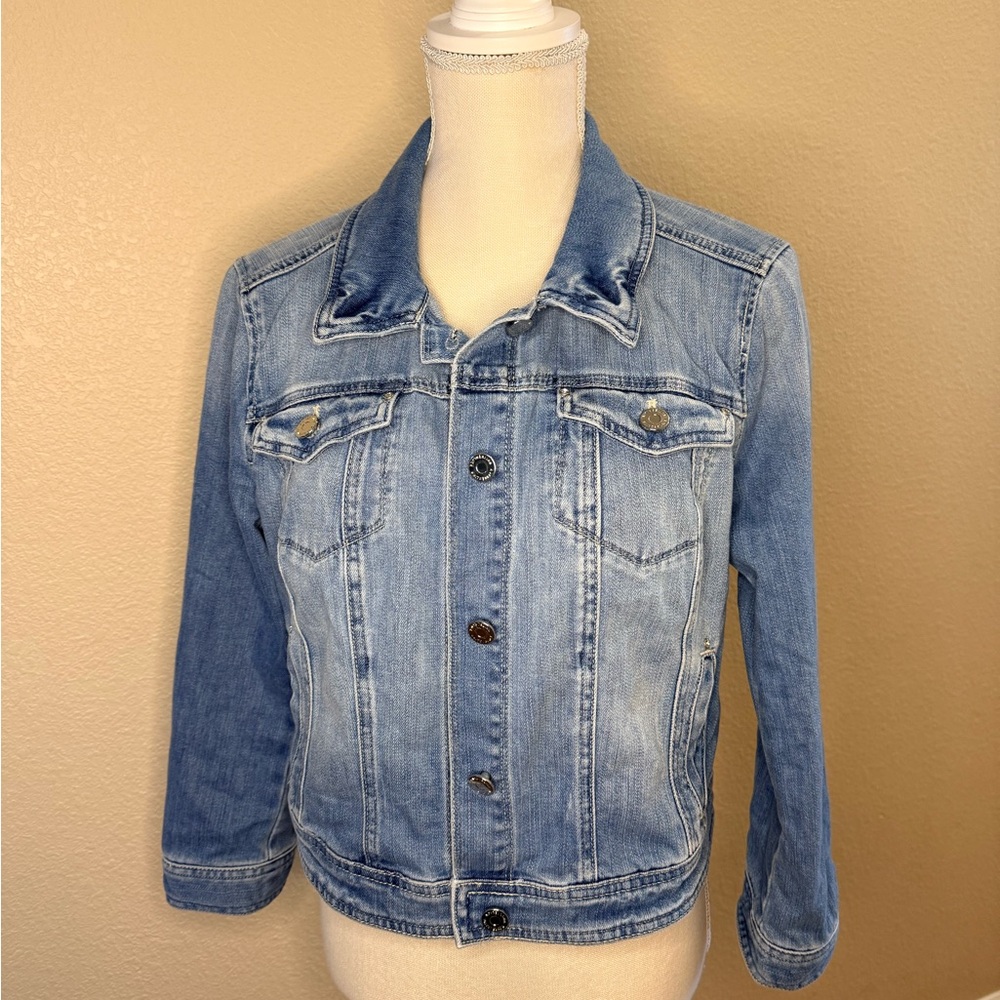 White House Black Market Light Blue Denim Jacket